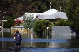 Swollen river: floodwaters from the Wimmera River rise in Dimboola, northern Victoria (Getty Images: Lisa Maree Williams)